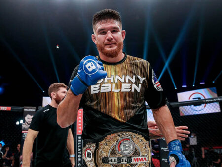 PFL представила новый чемпионский пояс, а Джонни Эблен стал первым, кто его примерил после слияния с Bellator